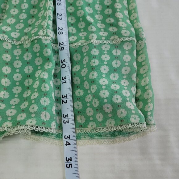 Doe & Rae Dress Womens M Green Floral Stretch Lined Cottagecore Sleeveless Flowy - Picture 10 of 11
